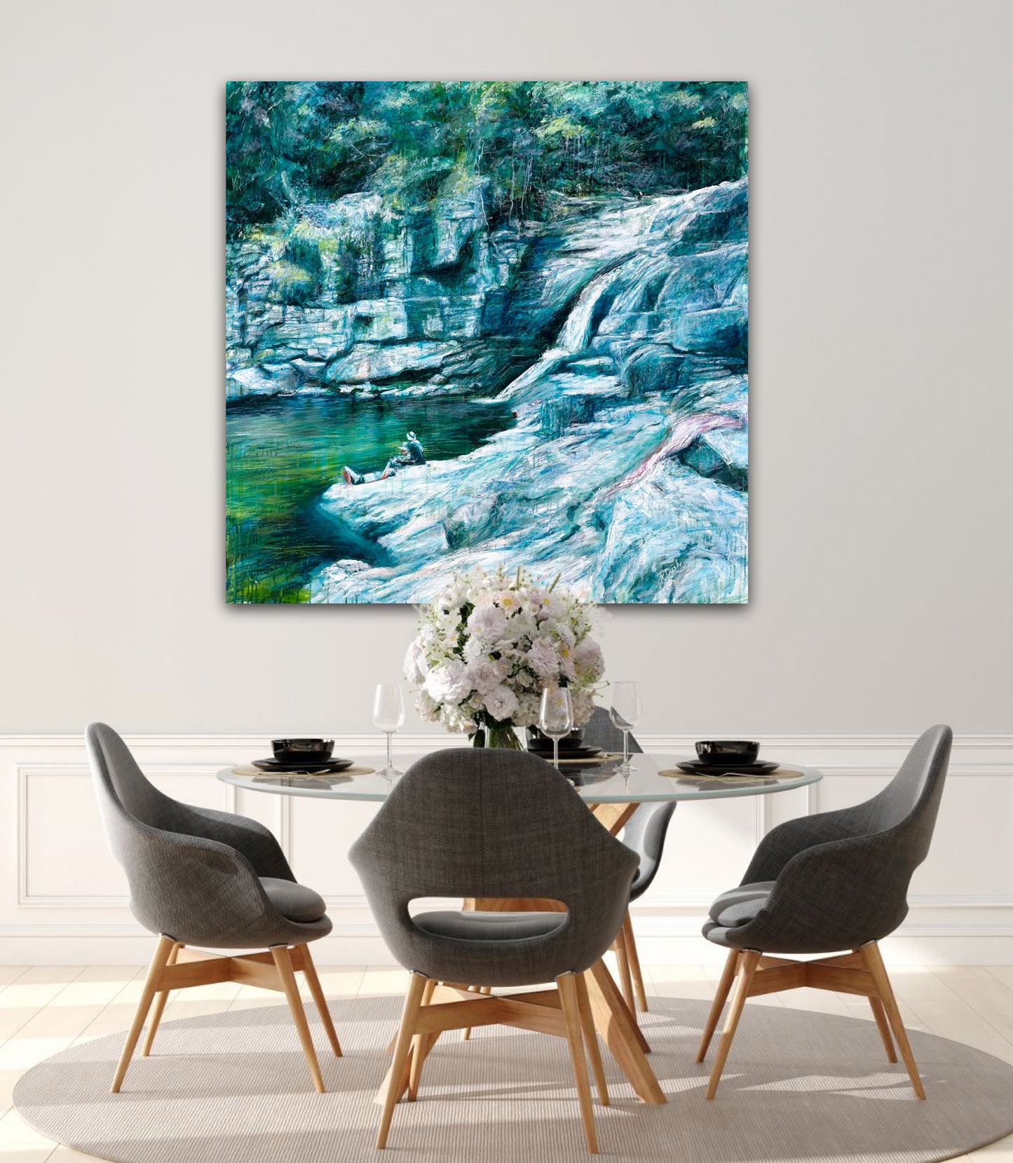 Emerald Cedar Creek by Kris Cush, displayed on the wall